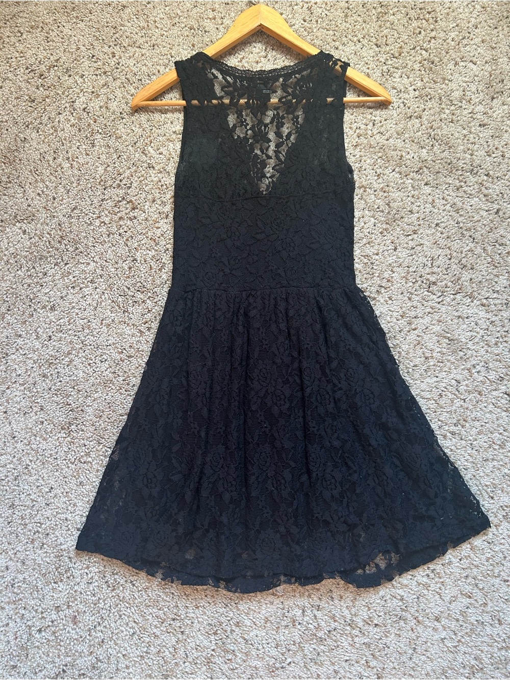 Forever 21 Black Lace Fit-and-Flare Mini Dress